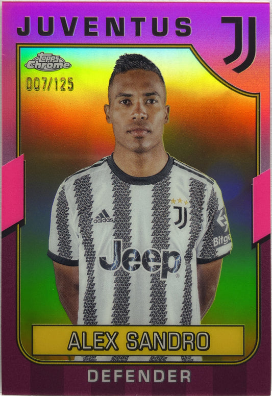 Alex Sandro 7/125 Pink Topps Chrome Juventus 2022/23