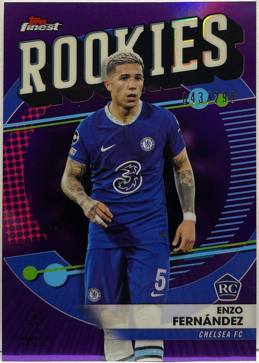 Enzo Fernandez 43/299 Rookie Rookies Purple Topps Finest UCC 2022/23