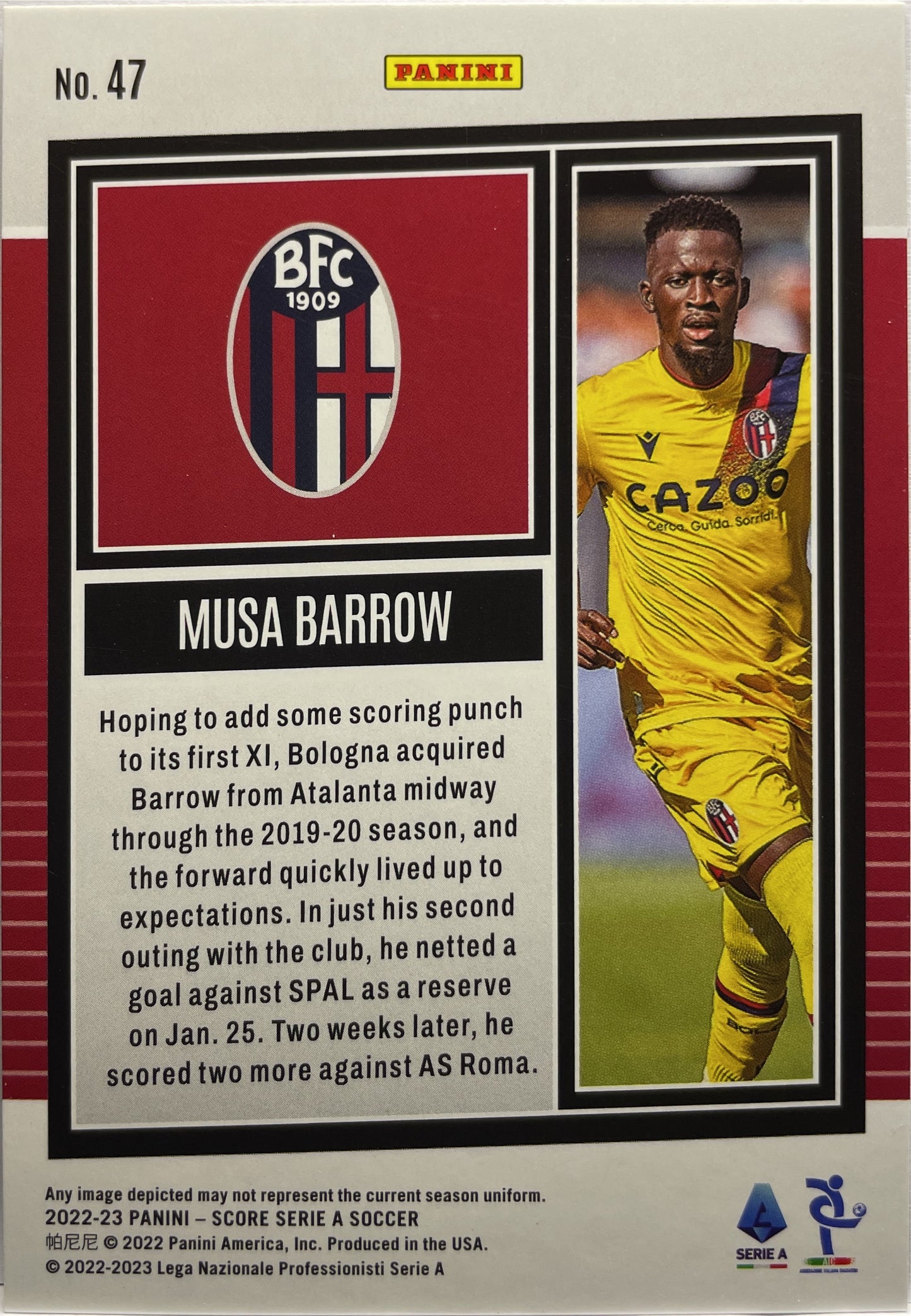 Musa Barrow 15/25 Silver Swirl Score Serie A 2022/23