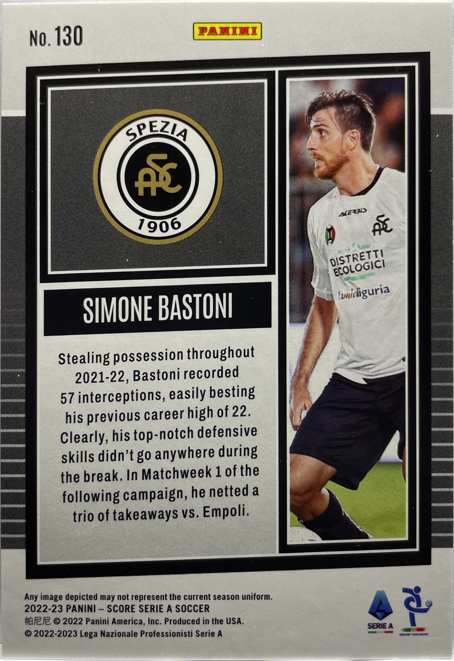 Simone Bastoni 49/60 Blue Laser Score Serie A 2022/23