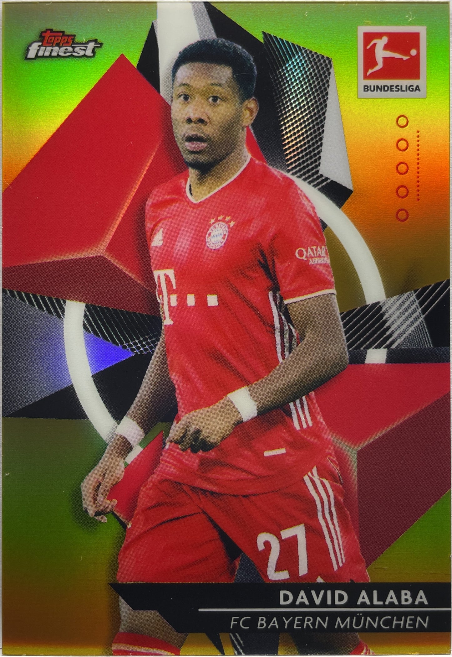 David Alaba 20/50 Gold Topps Finest Bundesliga 2020/21