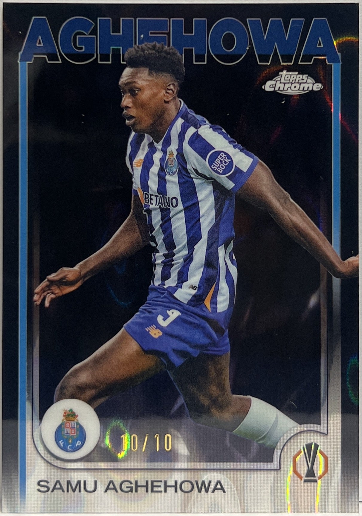 Samu Aghehowa 10/10 Black Topps Chrome UCC 2024/25