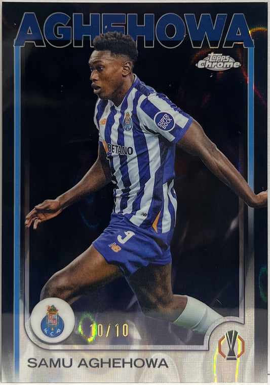 Samu Aghehowa 10/10 Black Topps Chrome UCC 2024/25