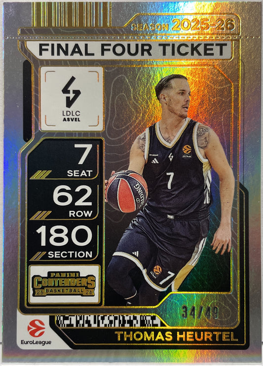 Thomas Heurtel 34/49 Final Four Ticket Panini Contenders Basketball Euroleague 2025/26