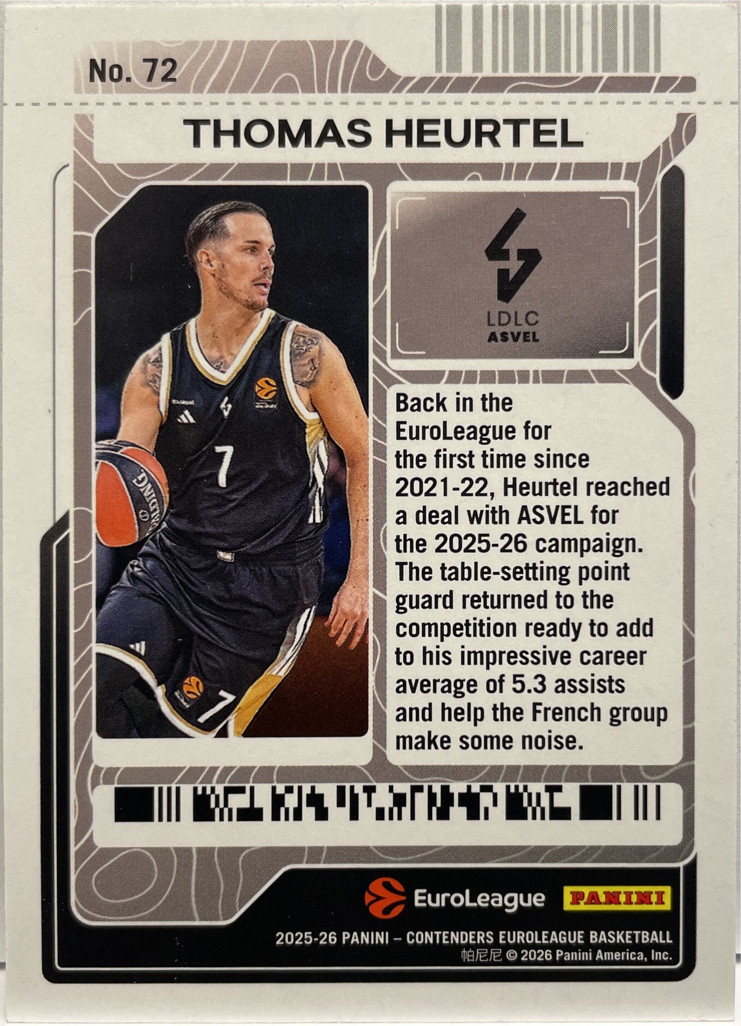 Thomas Heurtel 34/49 Final Four Ticket Panini Contenders Basketball Euroleague 2025/26