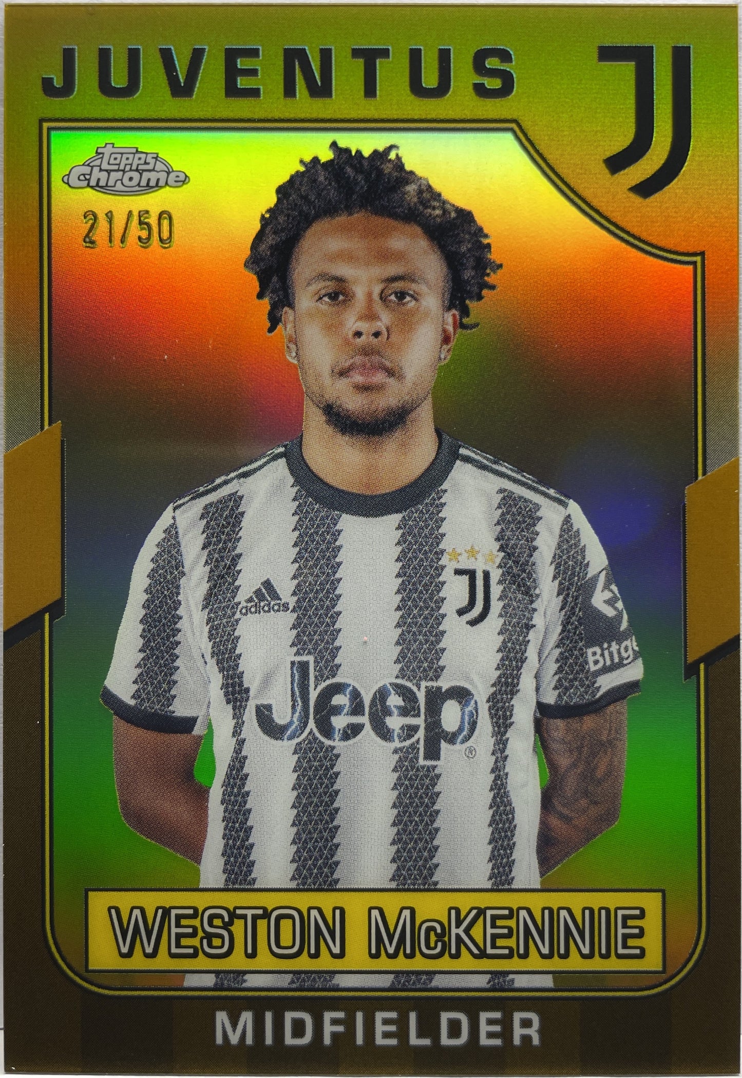 Weston McKennie 21/50 Gold Topps Chrome Juventus 2022/23