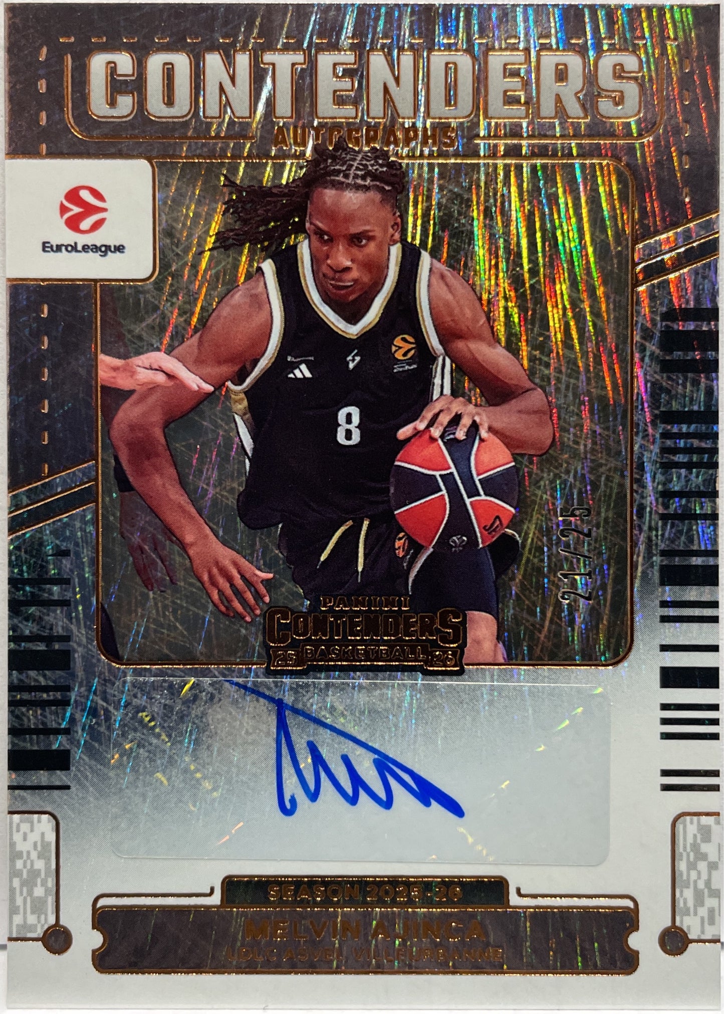 Melvin Ajinca 21/25 Autograph Bronze Panini Contenders Basketball Euroleague 2025/26