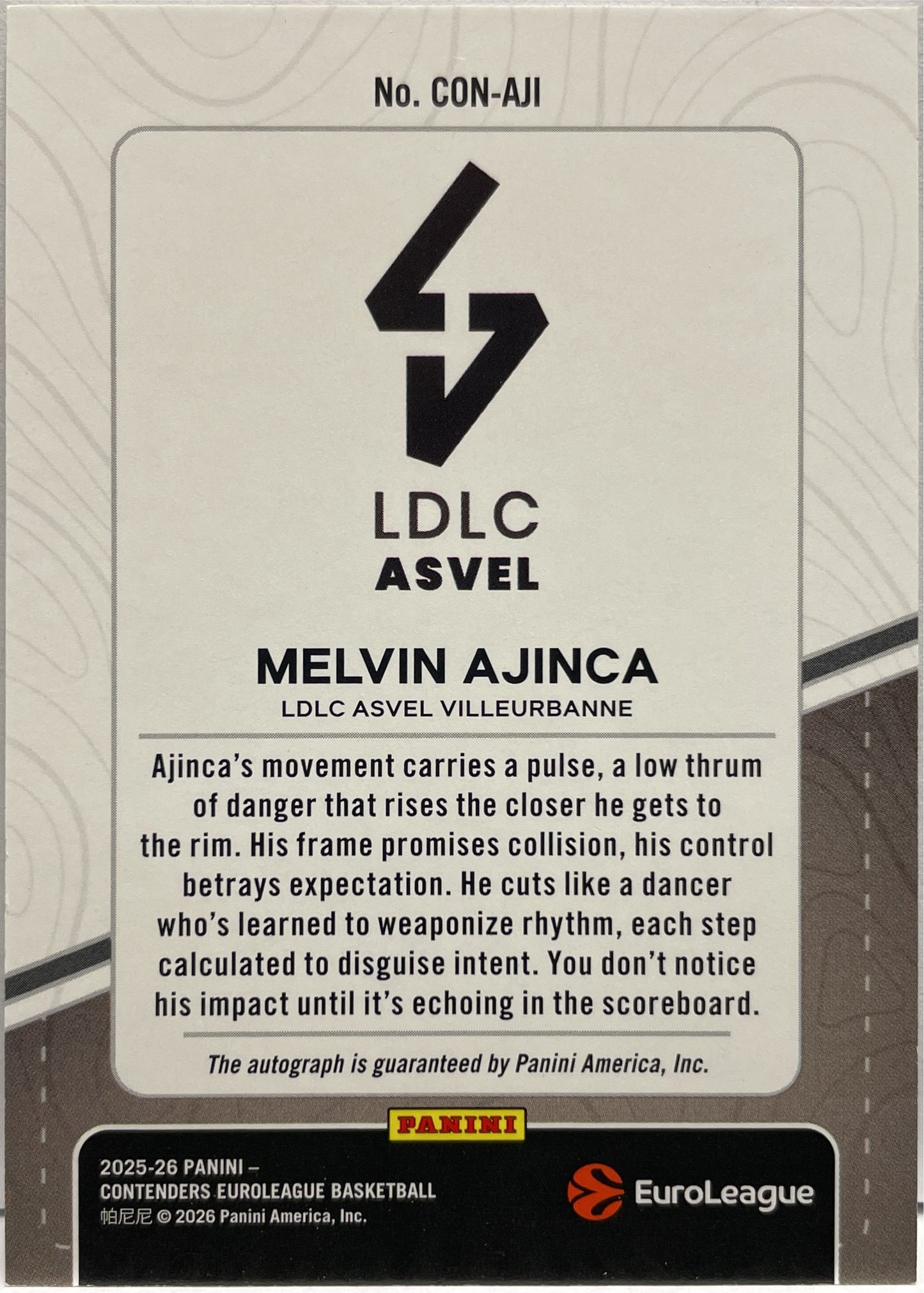 Melvin Ajinca 21/25 Autograph Bronze Panini Contenders Basketball Euroleague 2025/26