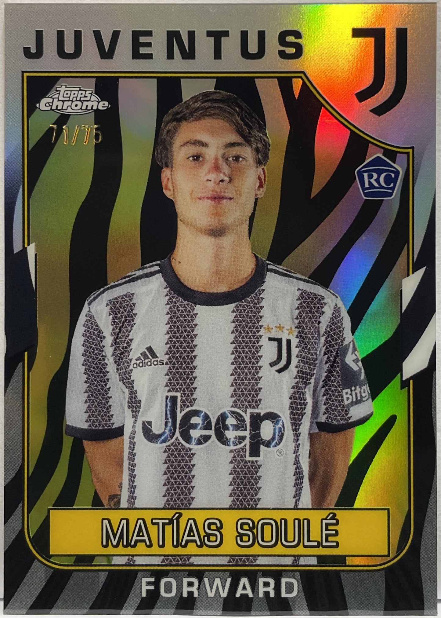 Matia Soule 71/75 Rookie Zebra Topps Chrome Juventus 2022/23