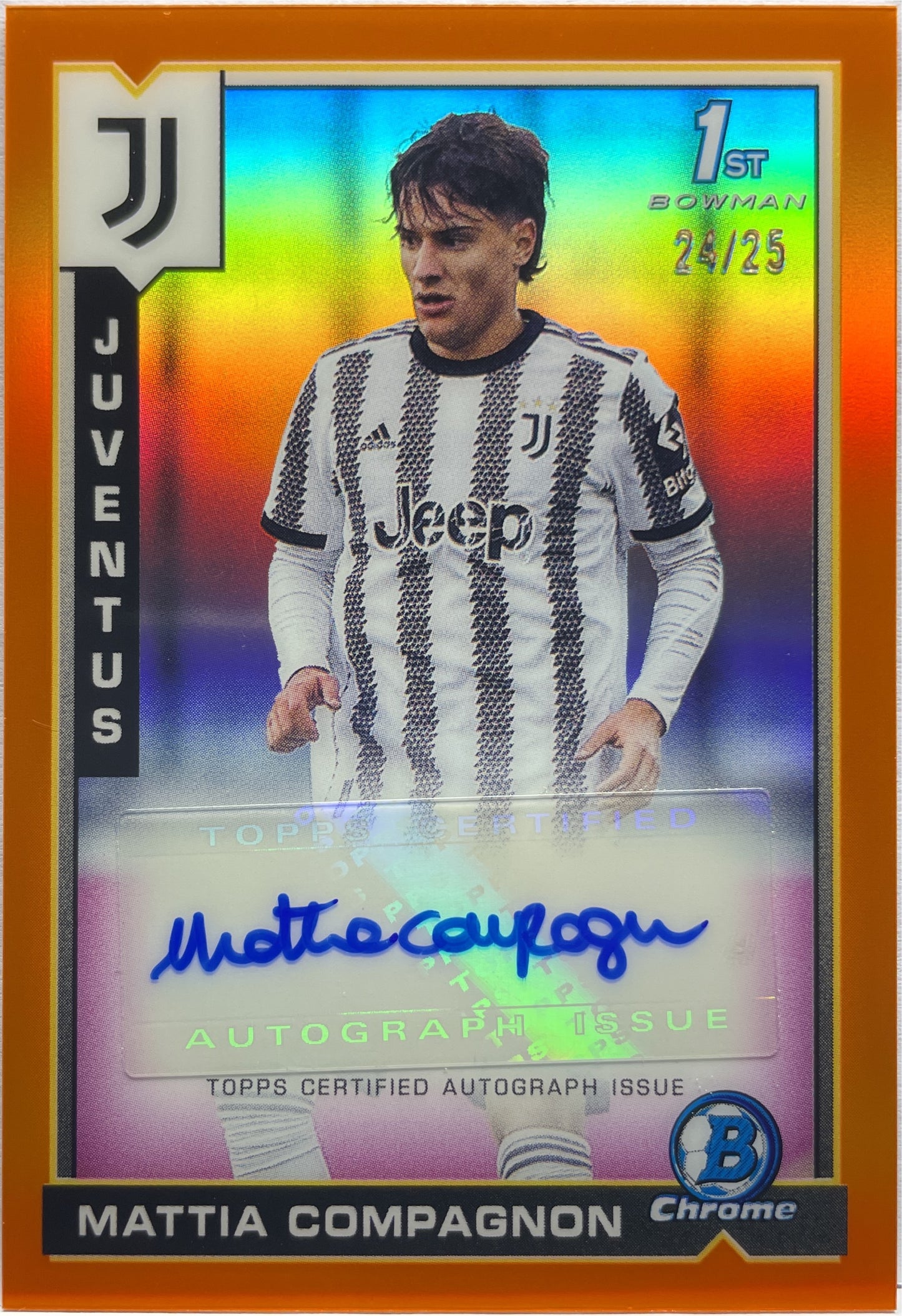 Mattia Compagnon 24/25 Autograph 1ST Bowman Orange Topps Chrome Juventus 2022/23