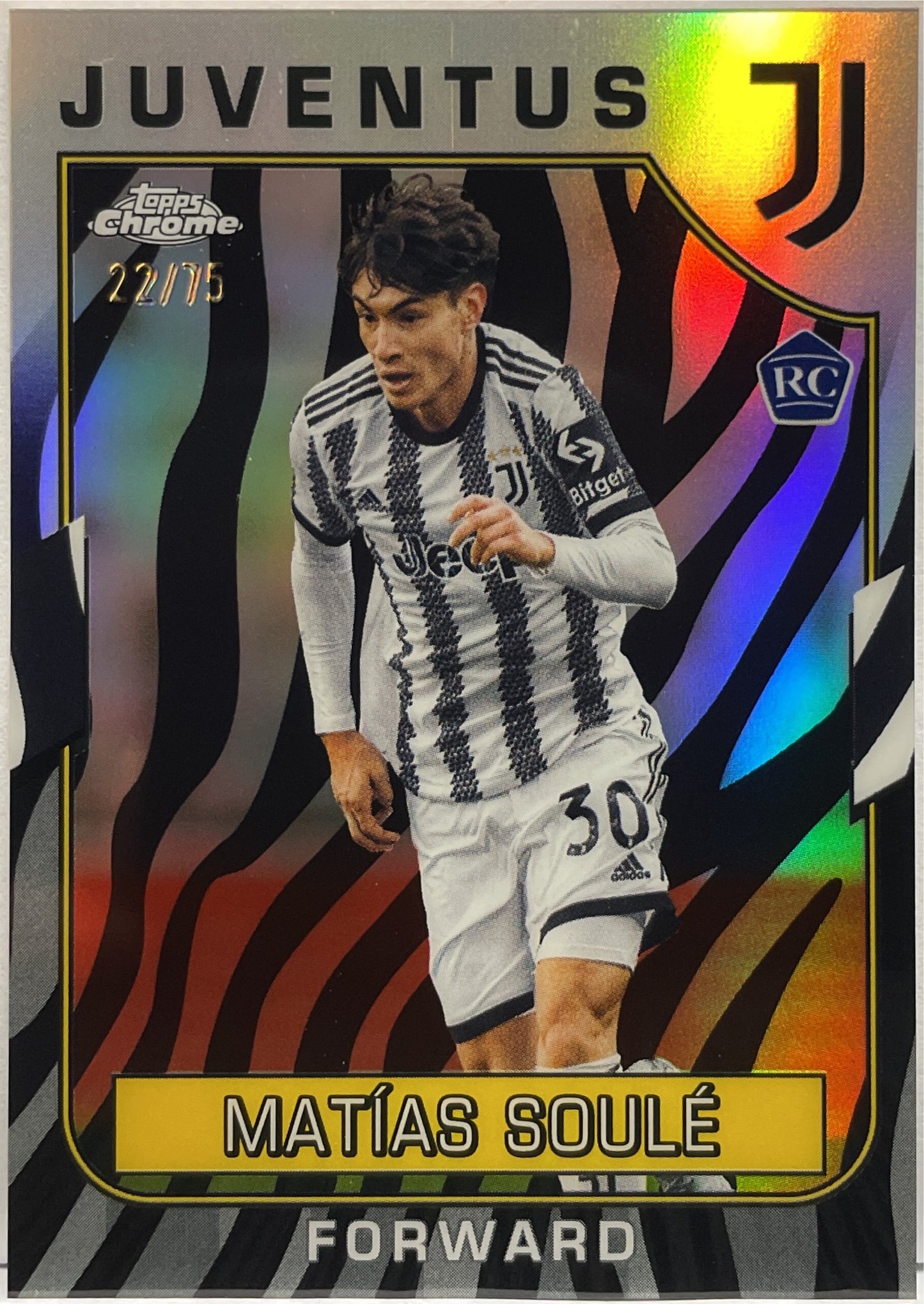 Matia Soule 22/75 Rookie Zebra Topps Chrome Juventus 2022/23