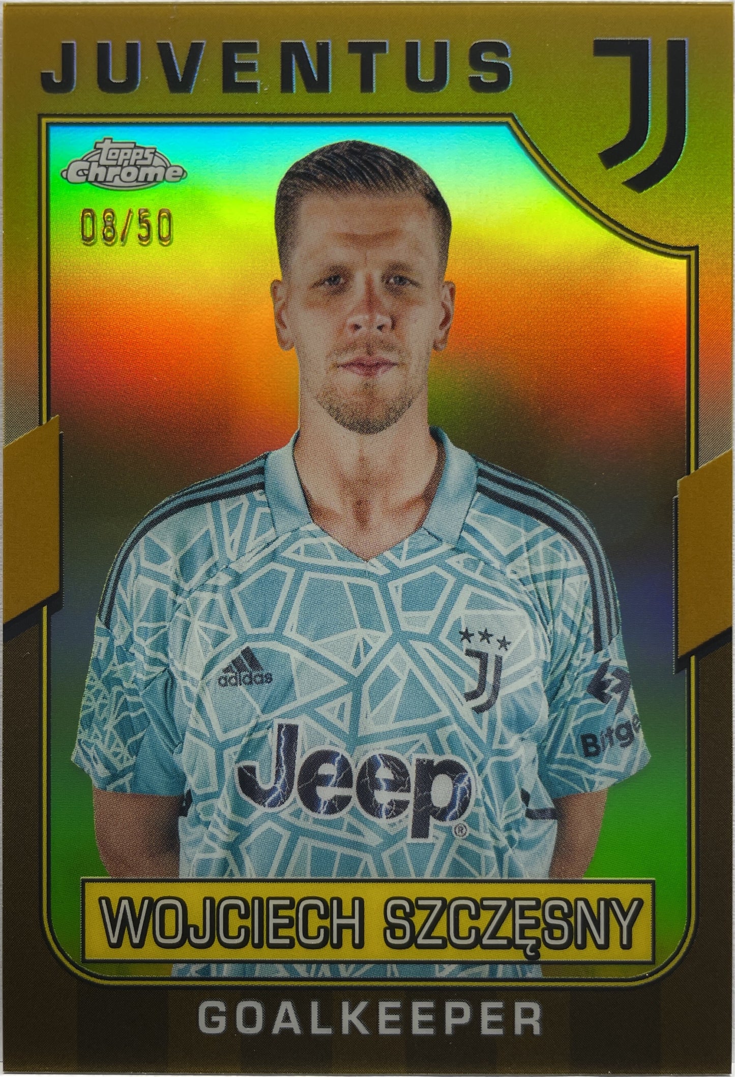 Wojciech Szczesny 8/50 Gold Topps Chrome Juventus 2022/23