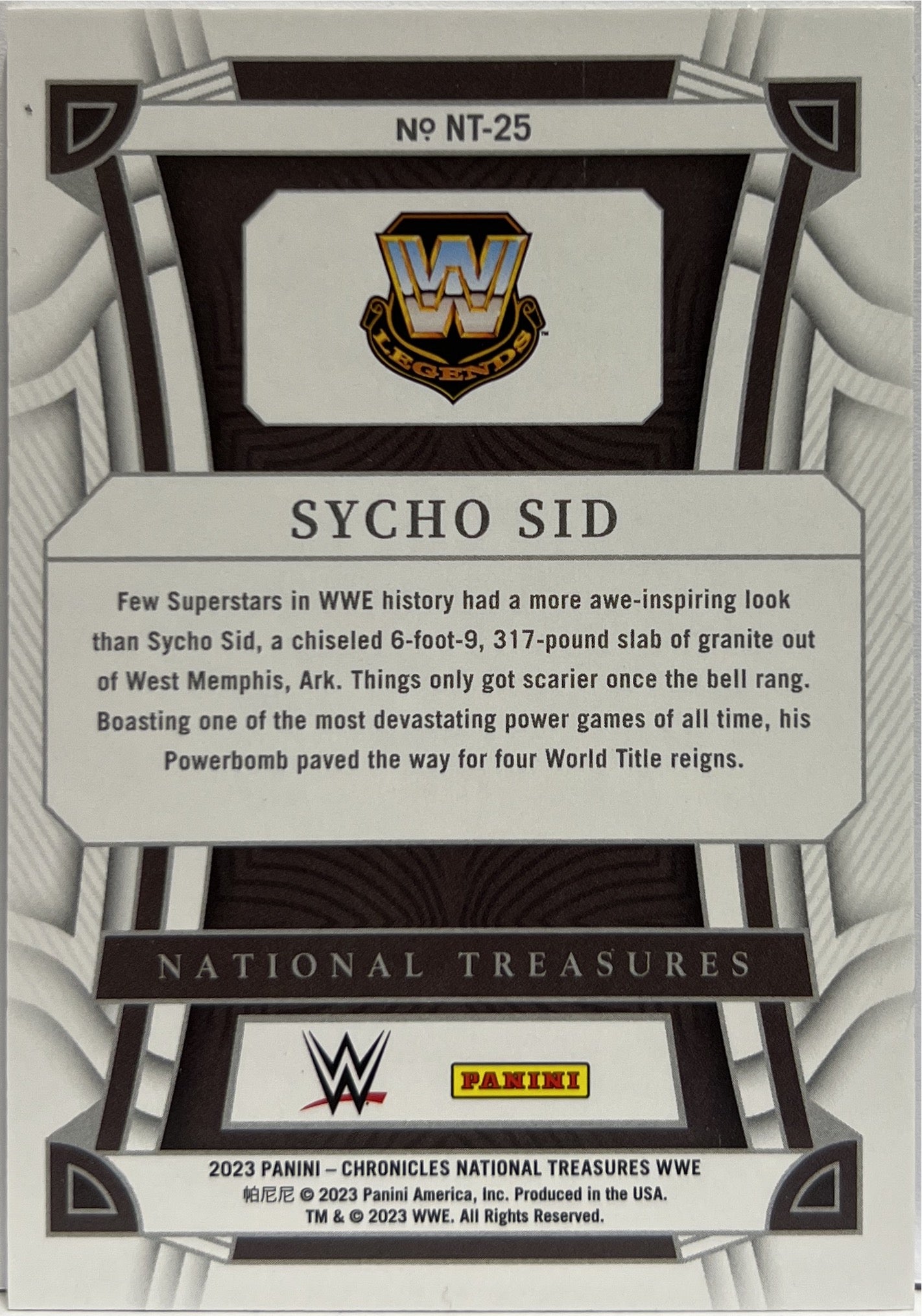 Sycho Sid 30/99 National Treasures Chronicles WWE 2023