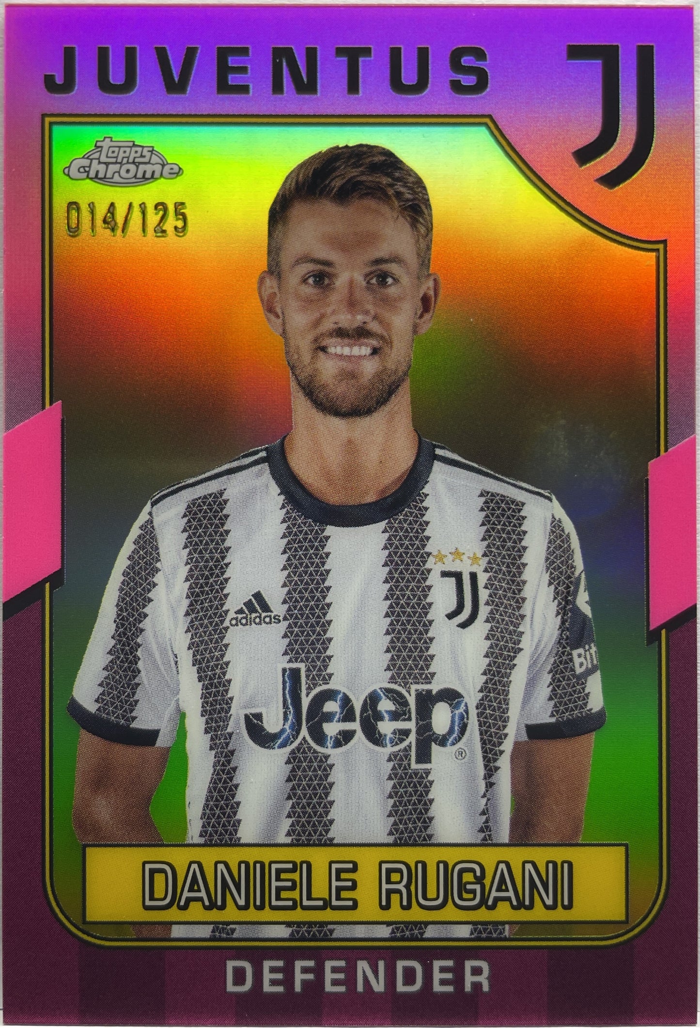 Daniele Rugani 14/125 Pink Topps Chrome Juventus 2022/23