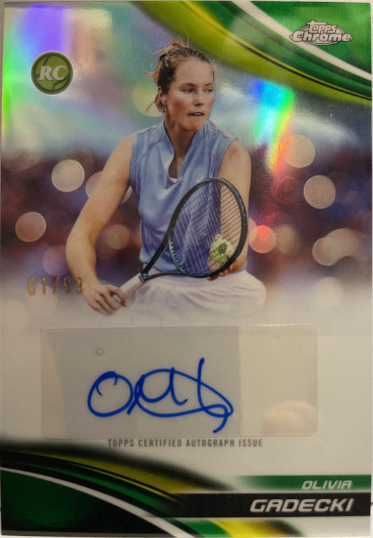 Olivia Gadecki Rookie Autograph Refractor Topps Chrome Tennis 2025