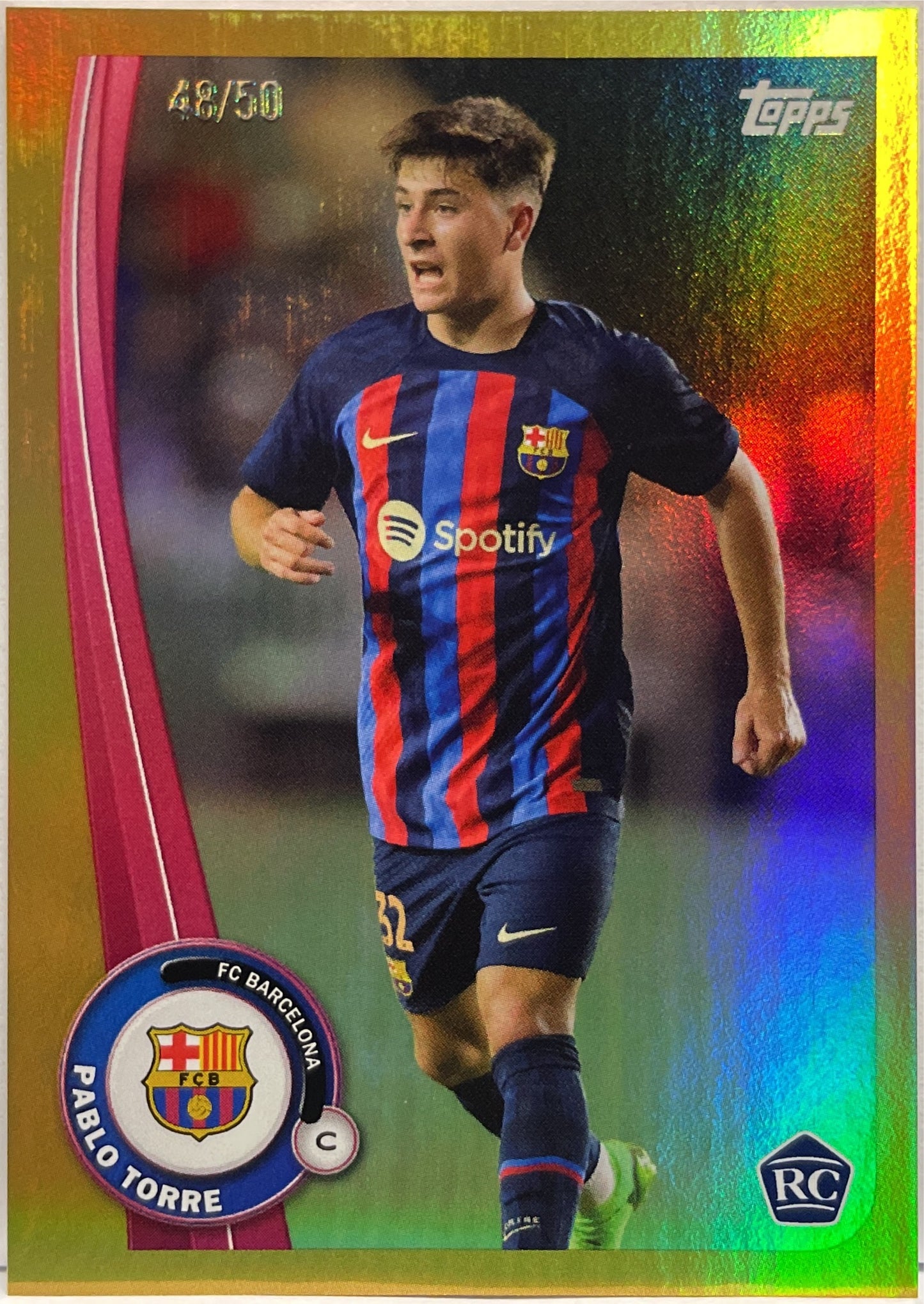 Pablo Torre 48/50 Rookie Gold Topps Fan Set Barcellona 2022/23