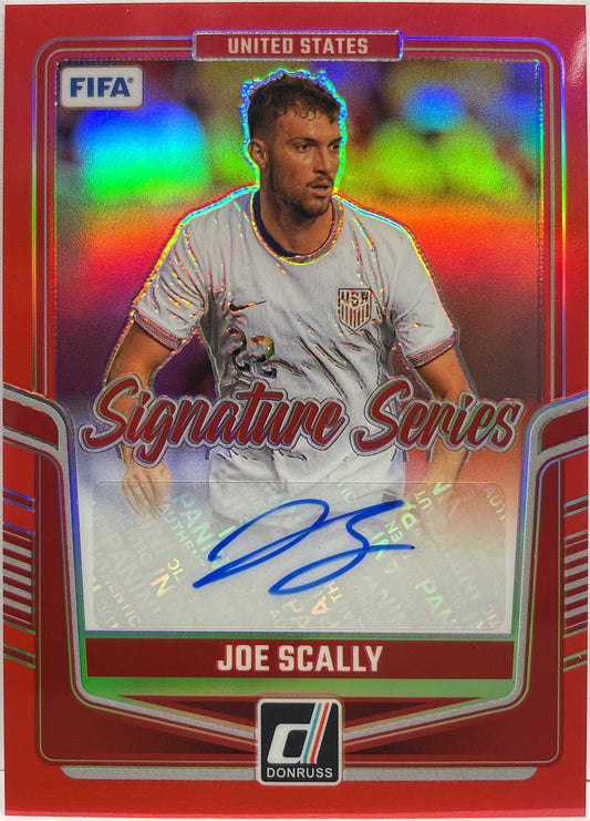 Joe Scally 13/49 Autograph Signature Series Red Donruss Fifa 2024/25