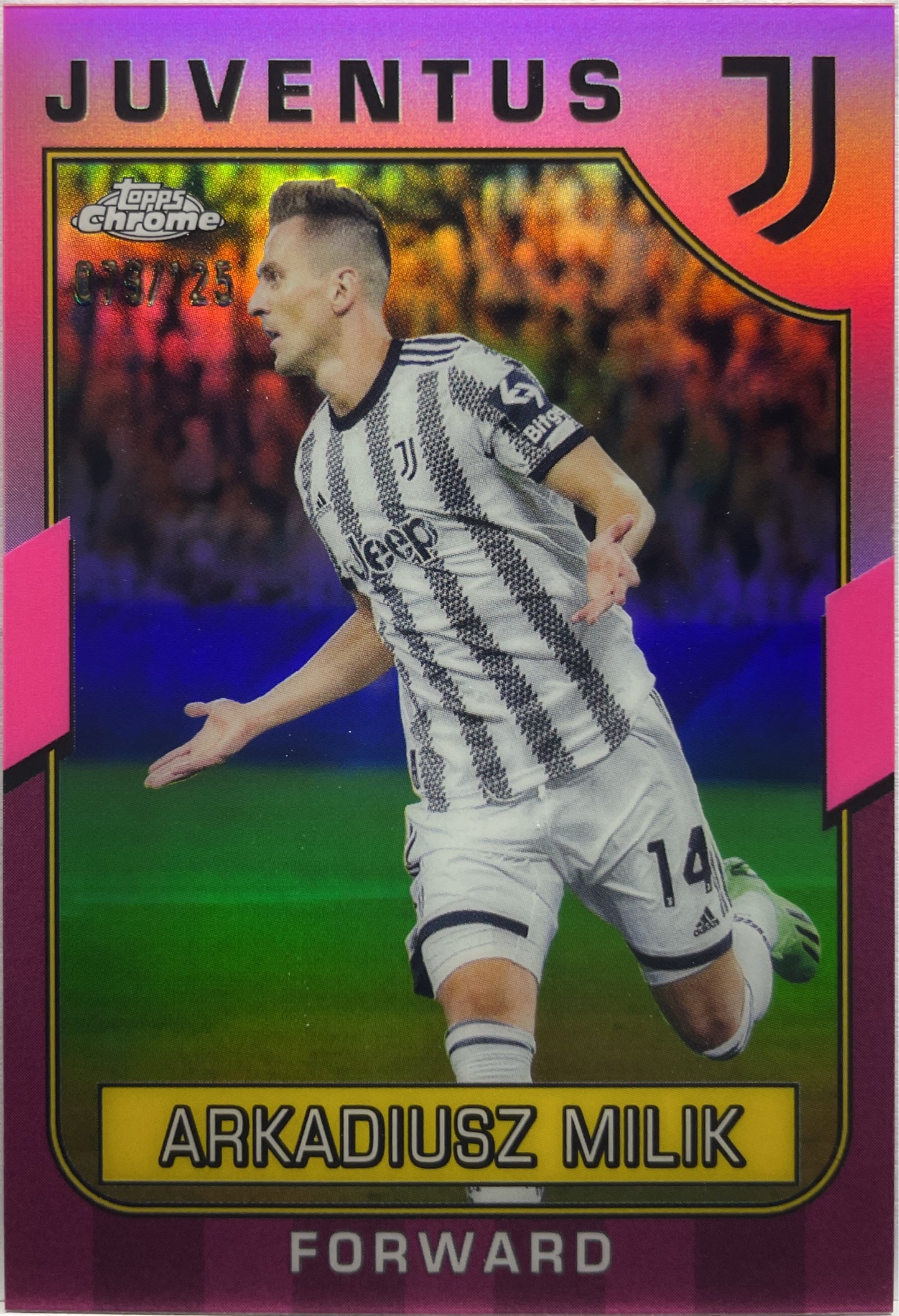 Arkadiusz Milik 79/125 Pink Topps Chrome Juventus 2022/23