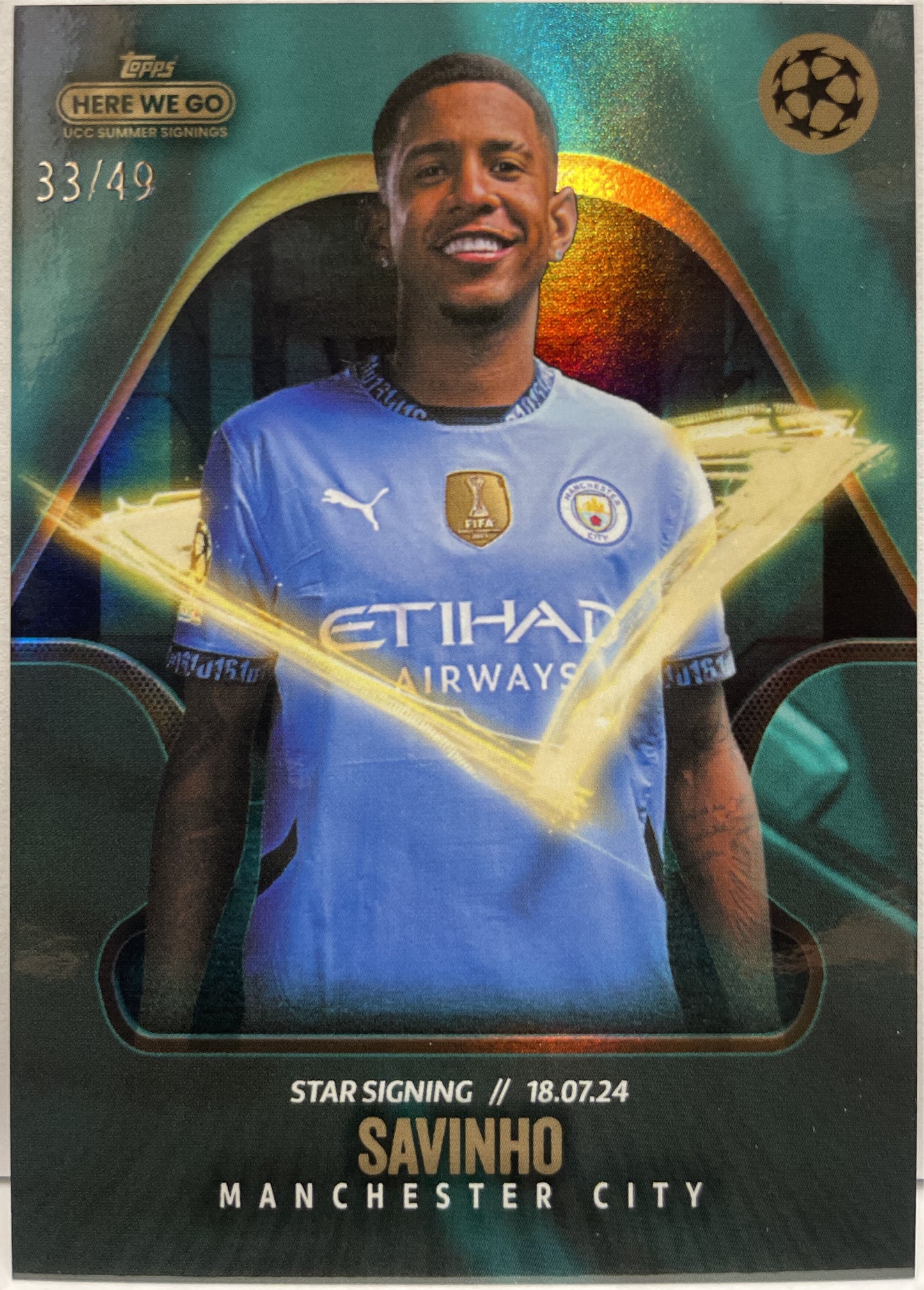 Savinho 33/49 Star Signing Topps Fabrizio Romano Here We Go 2024