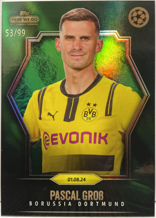 Pascal Grob 53/99 Green Topps Fabrizio Romano Here We Go 2024