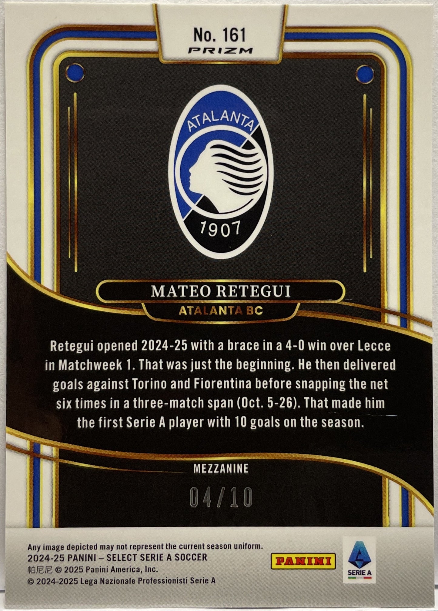 Mateo Retegui 4/10 Mezzanine Gold Select Serie A 2024/25