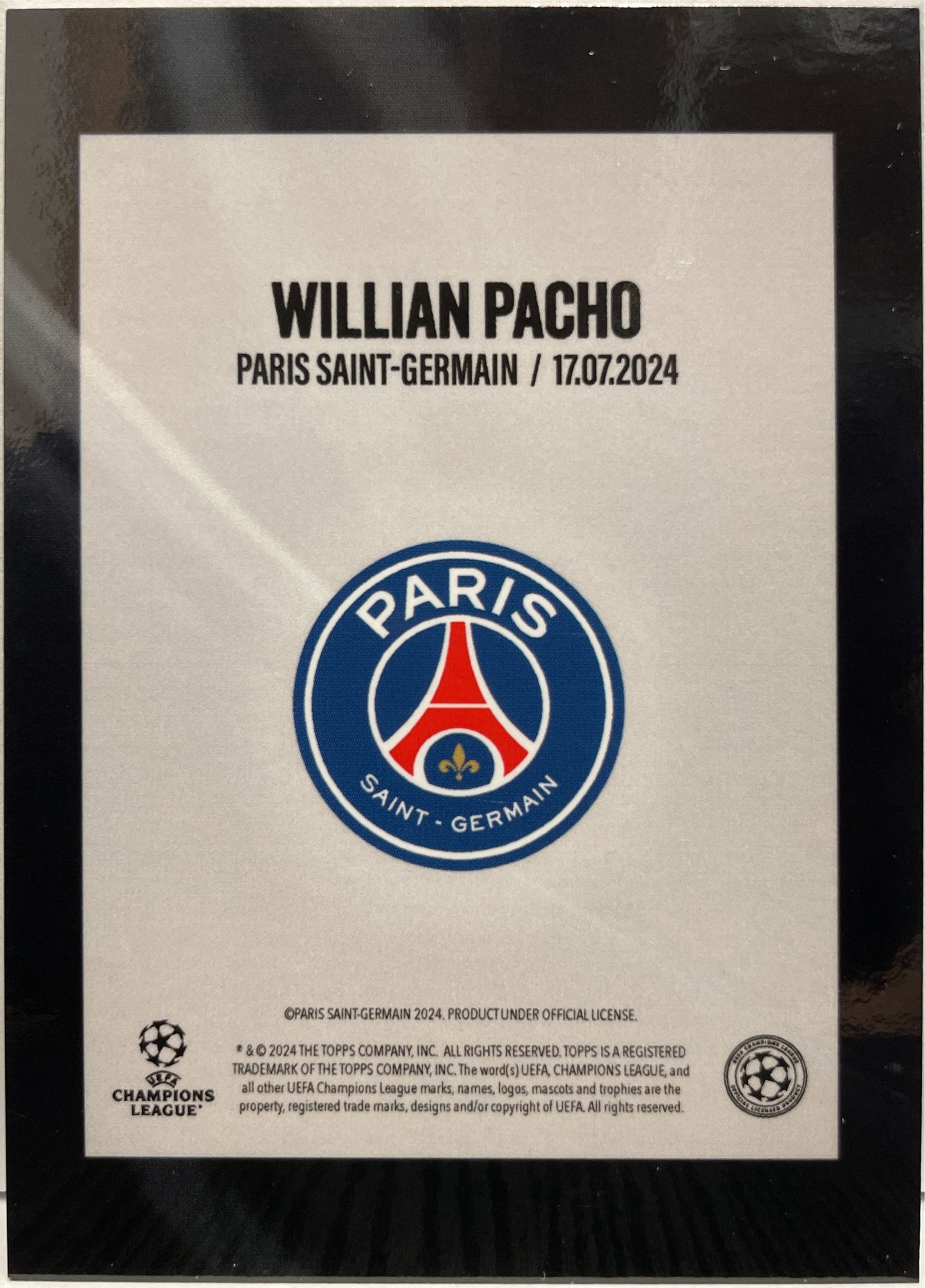 Willian Pacho 99/99 Green Topps Fabrizio Romano Here We Go 2024