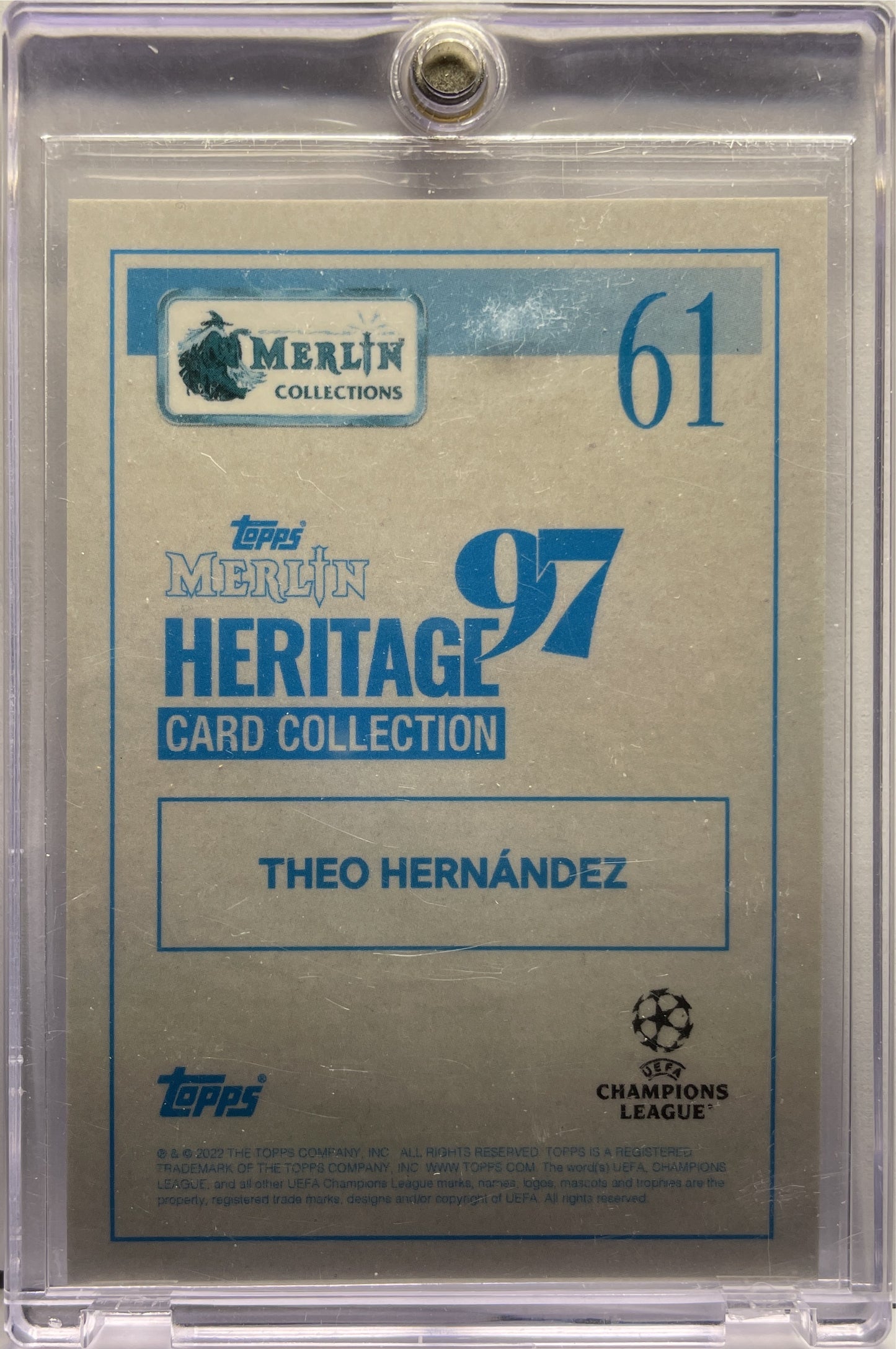 Theo Hernandez 5/5 Autograph Merlin Heritage 97 2021/22