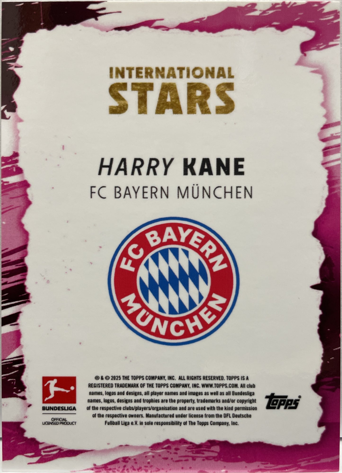 Harry Kane 25/99 Topps International Stars Bundesliga 2025/26