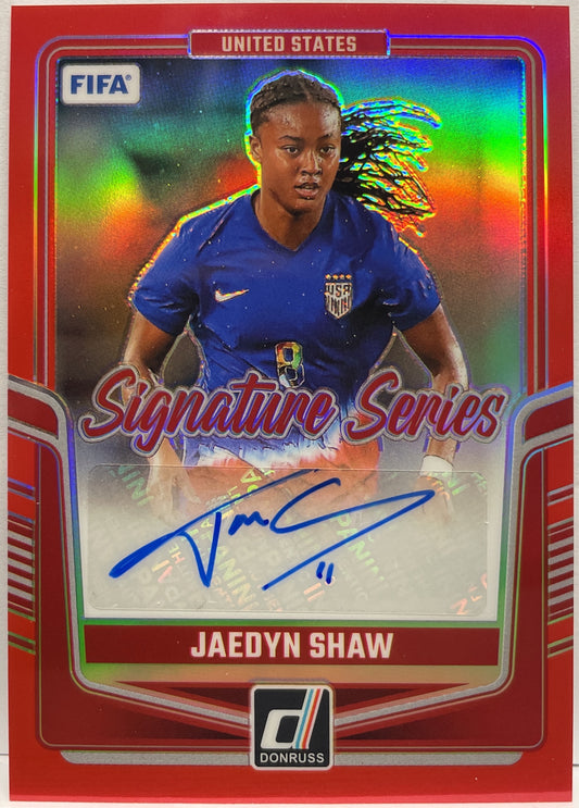Jaedyn Shaw 36/49 Autograph Signature Series Red Donruss Fifa 2024/25