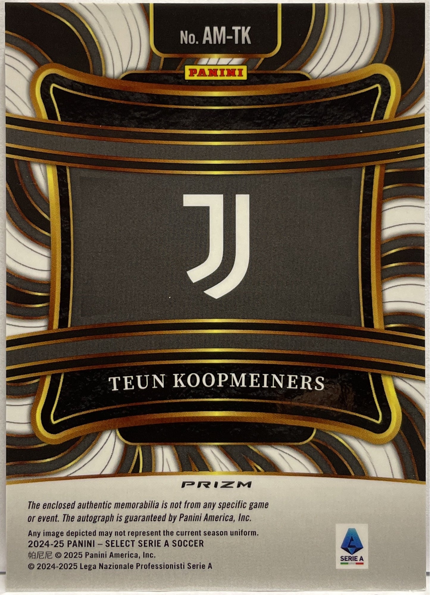 Teun Koopmeiners Patch Autograph Panini Select Serie A 2024/25