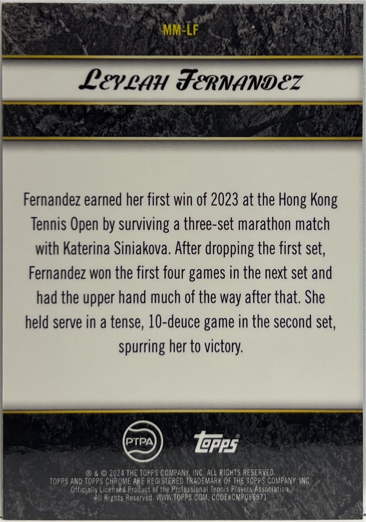 Leylah Fernandez 102/199 Green Topps Tennis Graphite 2024