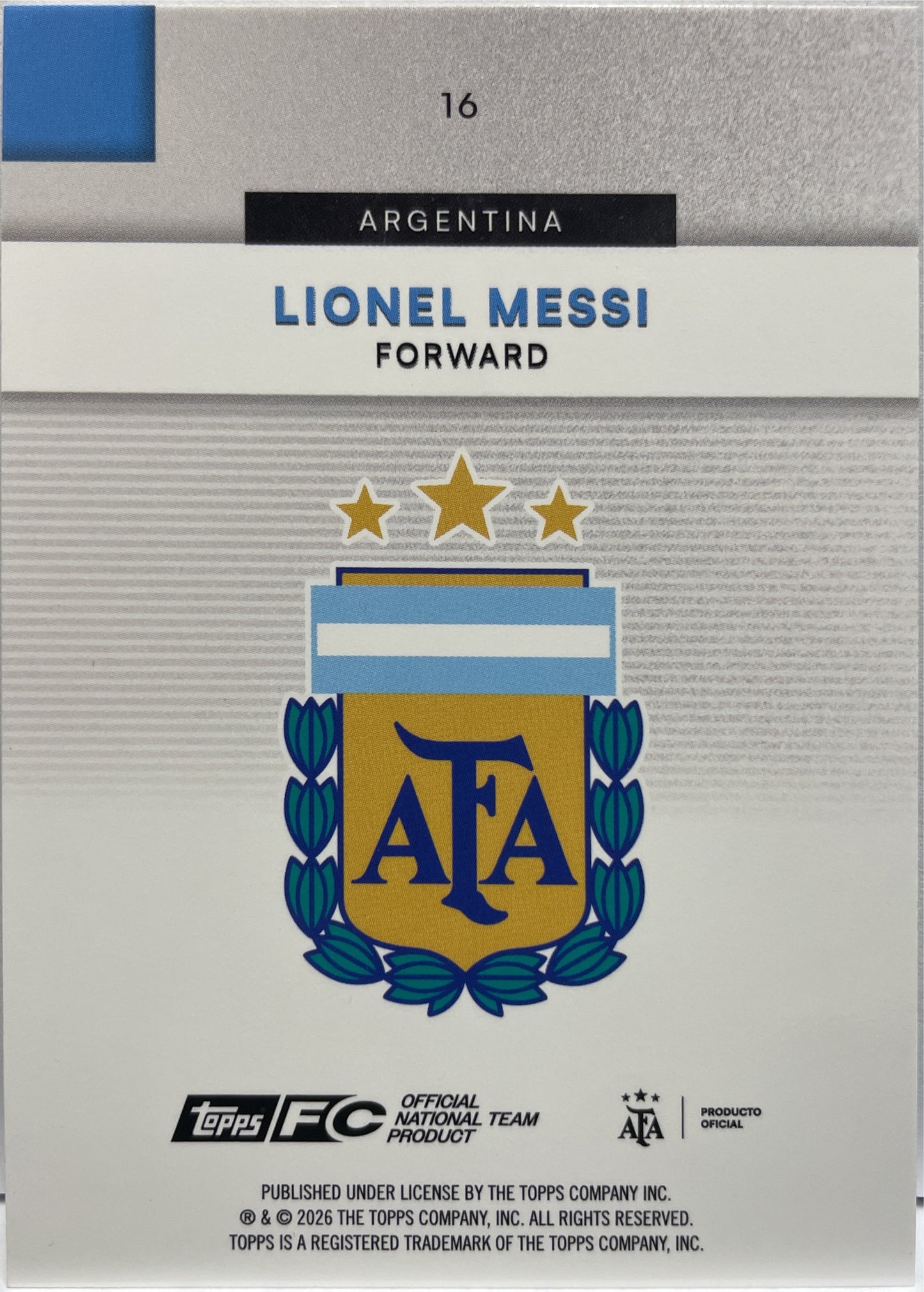 Lionel Messi Topps Argentina Team Set 2025/26