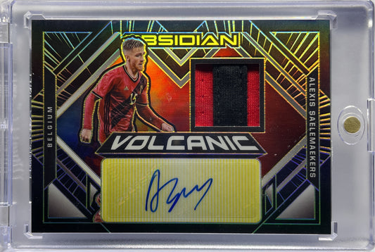 Alexis Saelemaekers 10/10 Patch Autograph Volcanic Yellow Obsidian 2021/22