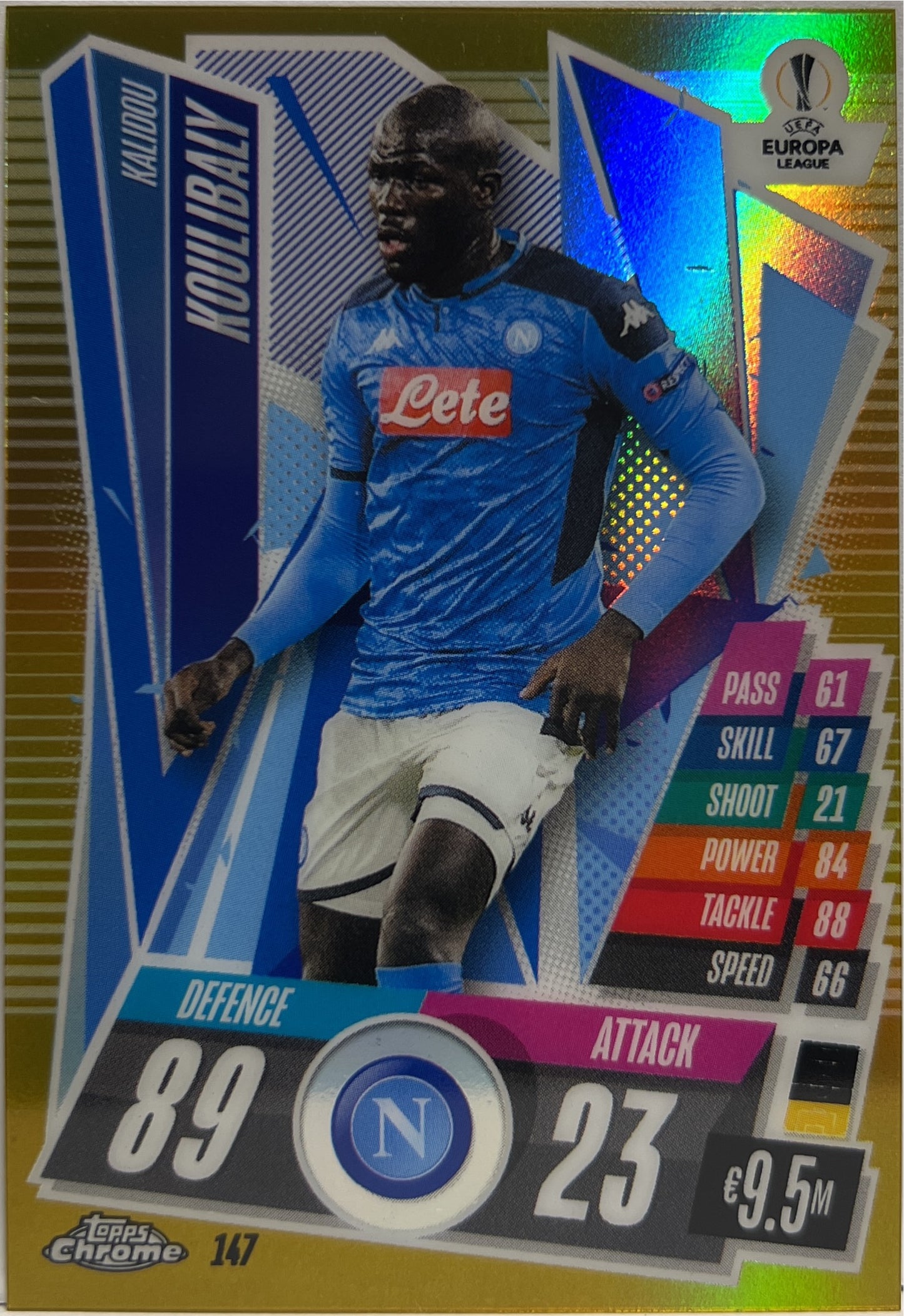 Kalidou Koulibaly 25/50 Gold Topps Chrome Match Attax