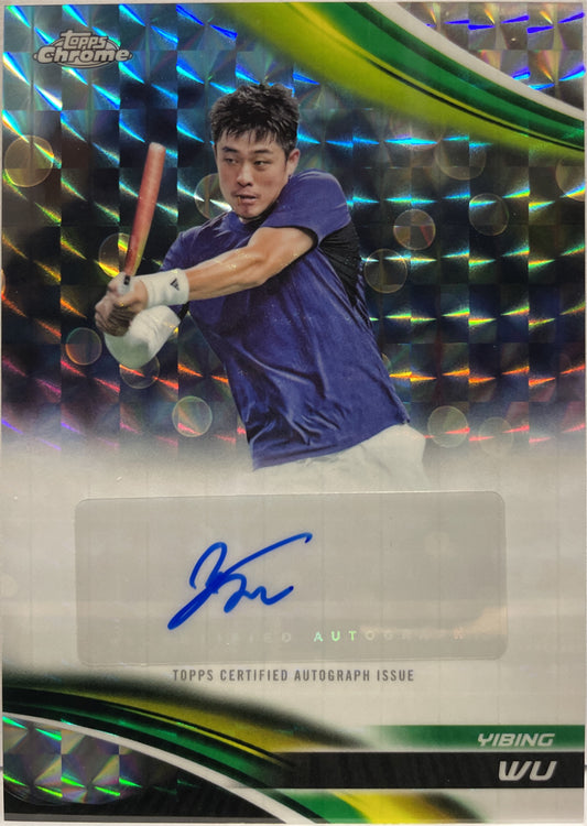 Yibing Wu Autograph Geometric Topps Chrome Tennis 2025