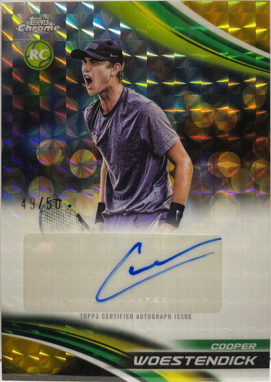 Cooper Woestendick 49/50 Rookie Autograph Gold Geometric Topps Chrome Tennis 2025