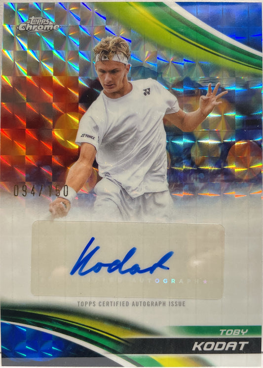 Toby Kodat 94/150 Autograph Blue Geometric Topps Chrome Tennis 2025