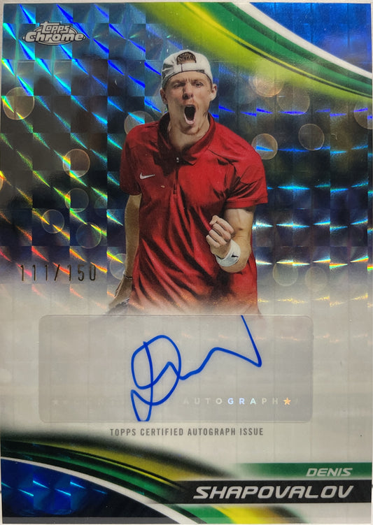 Denis Shapovalov 111/150 Autograph Blue Geometric Topps Chrome Tennis 2025