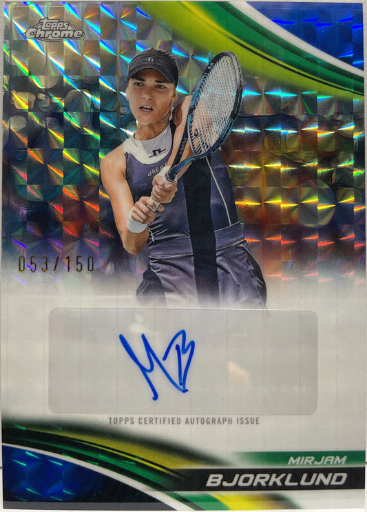 Mirjam Bjorklund 53/150 Autograph Blue Geometric Topps Chrome Tennis 2025