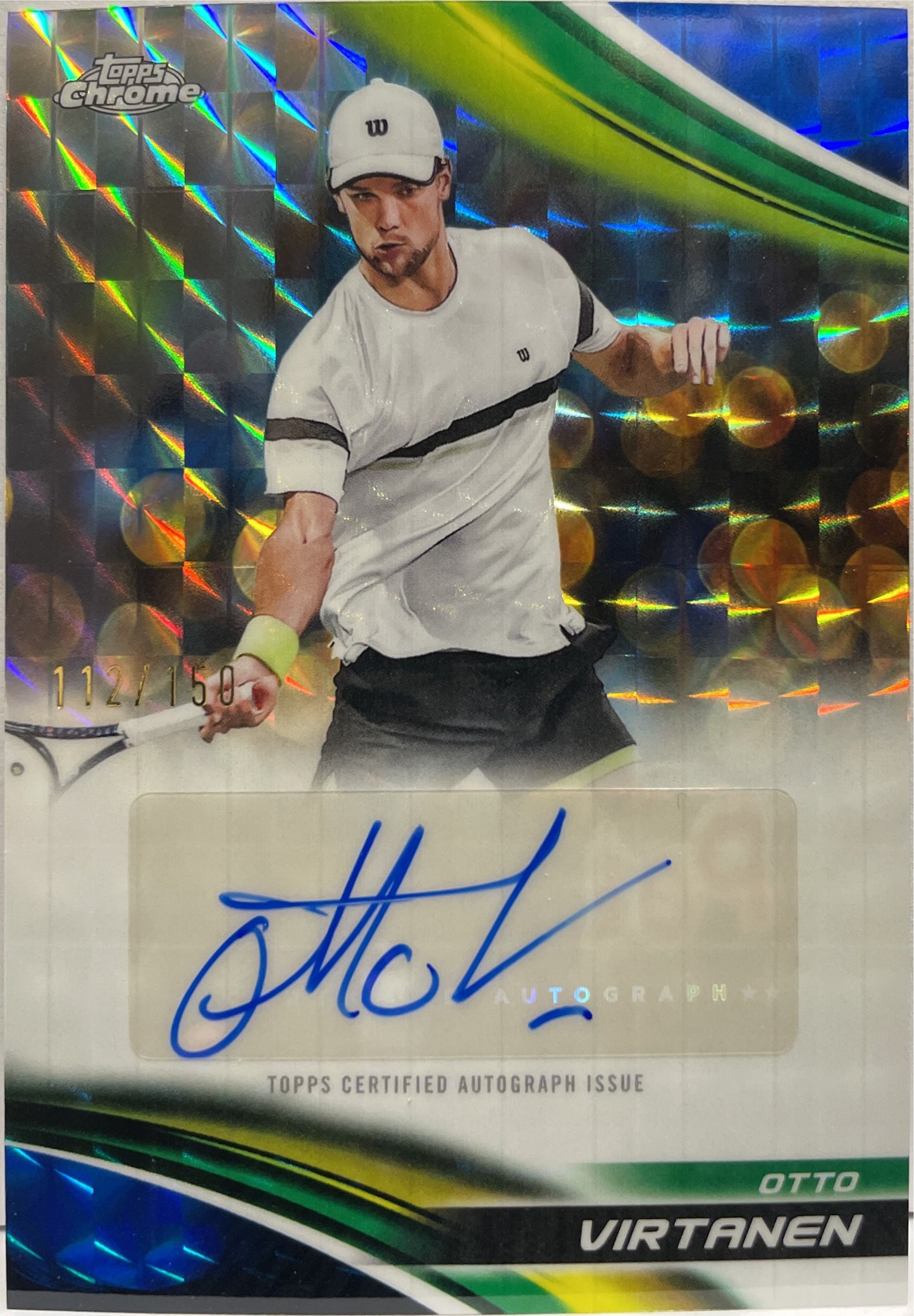 Otto Virtanen 112/150 Autograph Blue Geometric Topps Chrome Tennis 2025