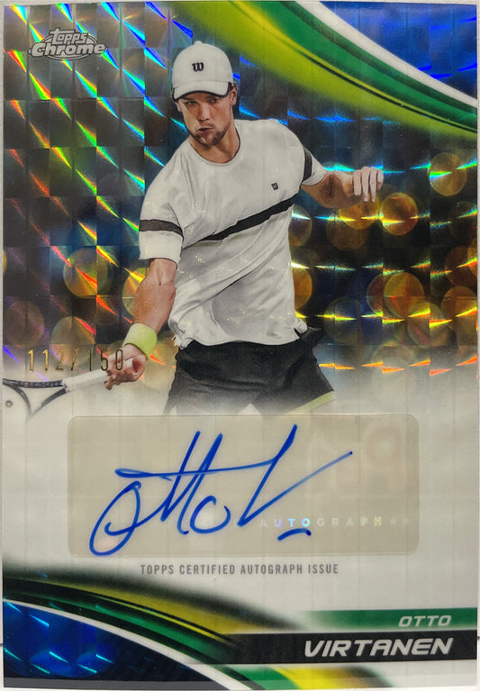 Otto Virtanen 112/150 Autograph Blue Geometric Topps Chrome Tennis 2025