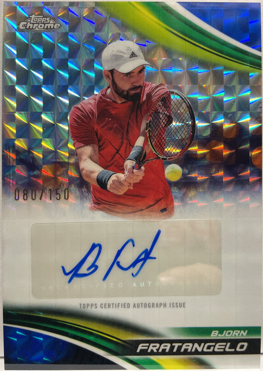 Bjorn Fratangelo 80/150 Autograph Blue Geometric Topps Chrome Tennis 2025