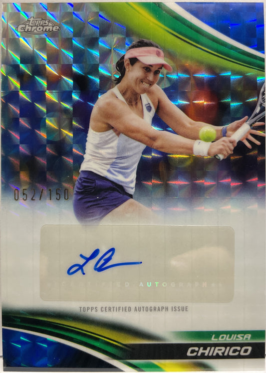 Louisa Chirico 52/150 Autograph Blue Geometric Topps Chrome Tennis 2025