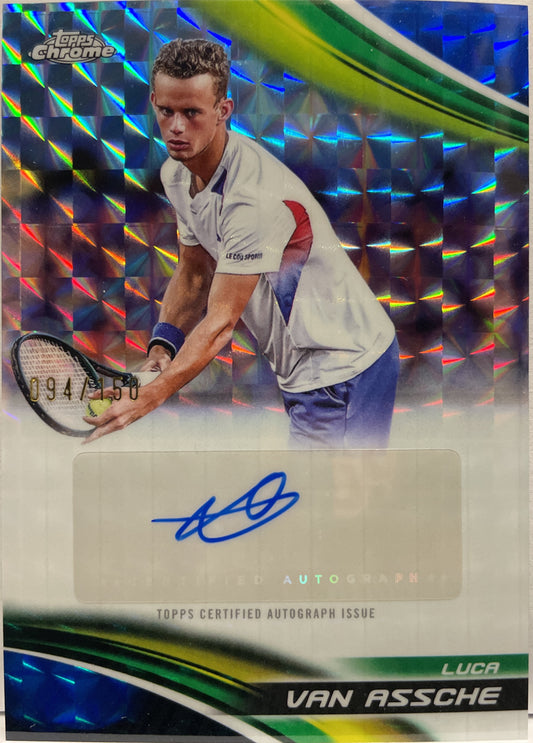 Luca Van Assche 94/150 Autograph Blue Geometric Topps Chrome Tennis 2025