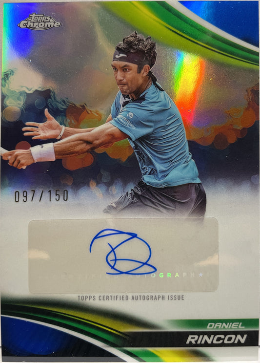 Daniel Rincon 97/150 Autograph Blue Topps Chrome Tennis 2025