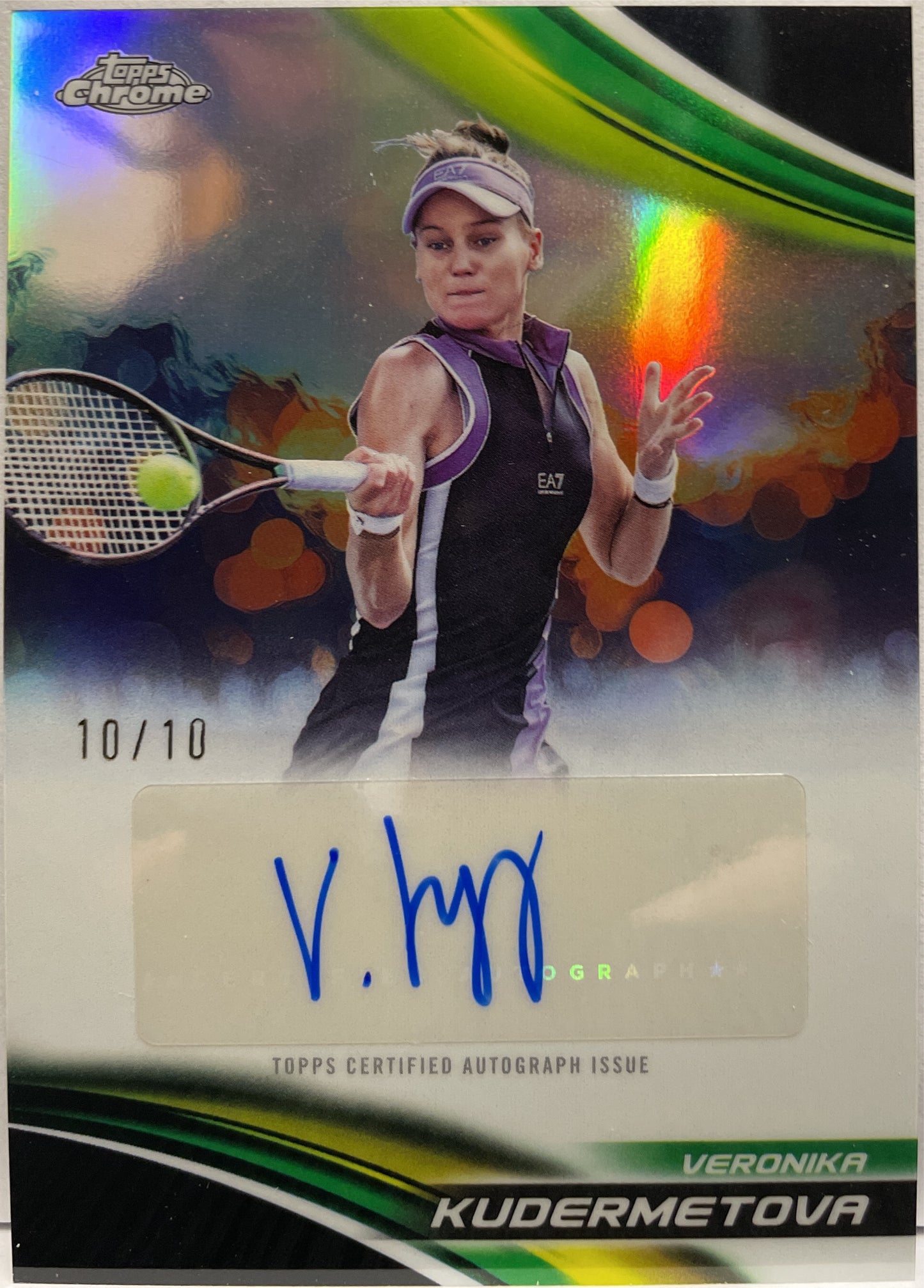 Veronika Kudermetova 10/10 Autograph Black Topps Chrome Tennis 2025