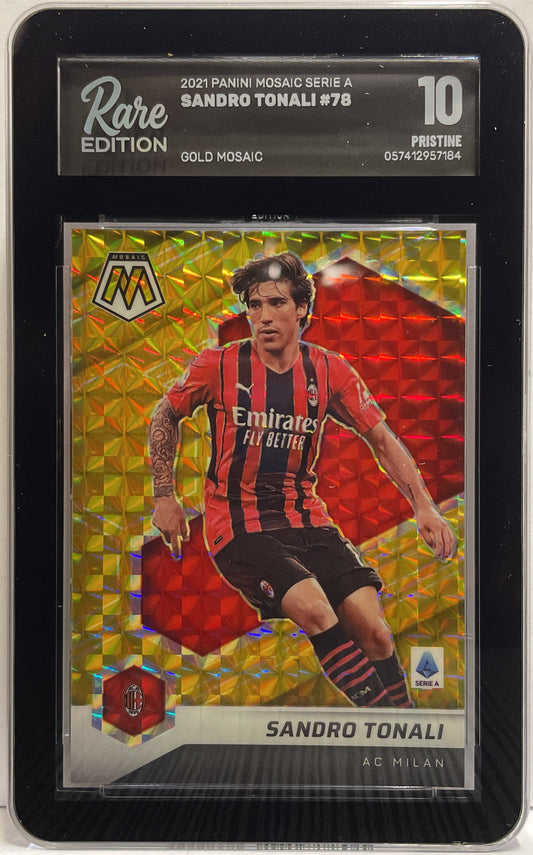 Sandro Tonali 5/10 Gold Panini Mosaic Serie A 2021/22 Rare Edition Pristine 10