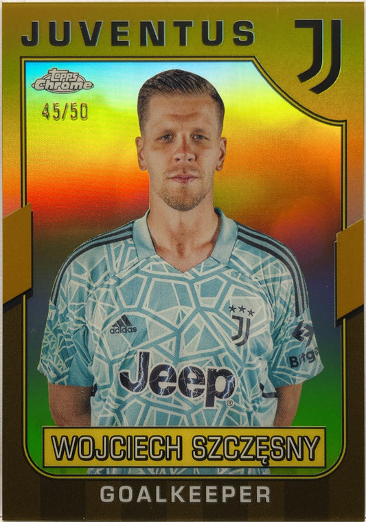 Wojciech Szczesny 45/50 Gold Topps Chrome Juventus 2022/23