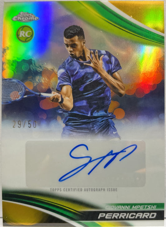 Giovanni Mpetshi Perricard 29/50 Rookie Autograph Gold Topps Chrome Tennis 2025