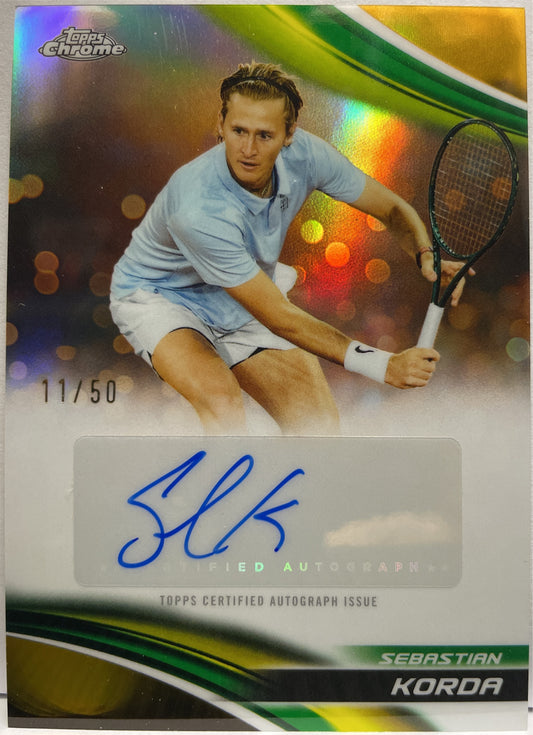 Sebastian Korda 11/50 Autograph Gold Topps Chrome Tennis 2025